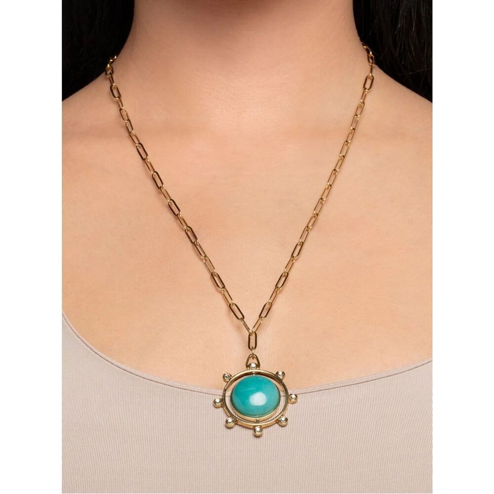 Turquoise Compass Pendant Necklace by Mayamar